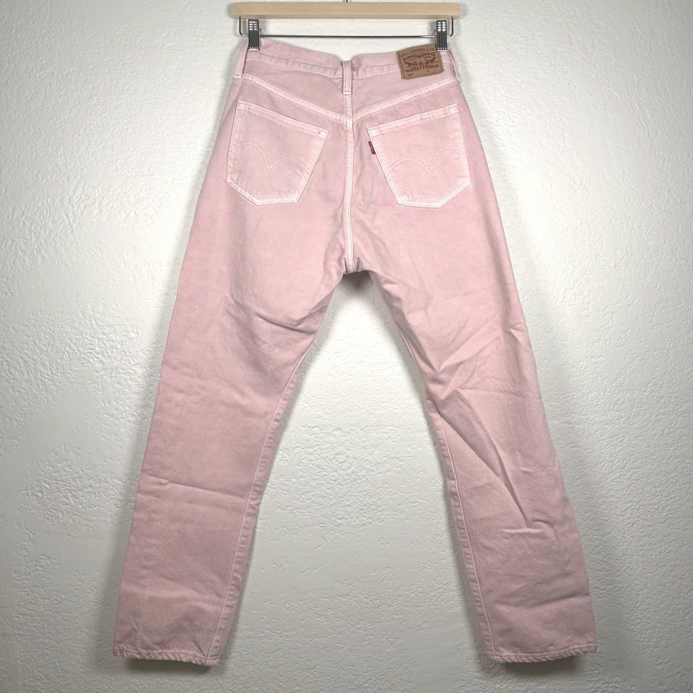 Levi's Pink 501 Original Fit Straight Leg Button Fly Denim Jeans Size 28x30